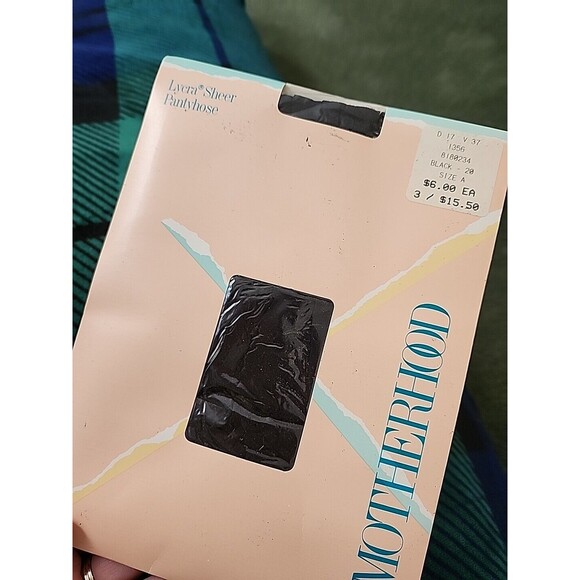 NOS Vtg Motherhood Maternity Lycra Sheer Sandalfoot Pantyhose Size A Black - 20 - Picture 7 of 7